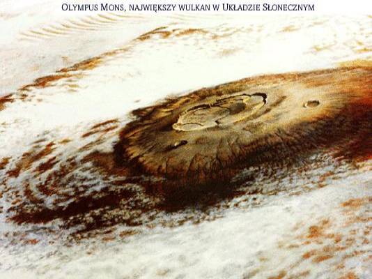 Olympus Mons, największy wulkan w Układzie Słonecznym